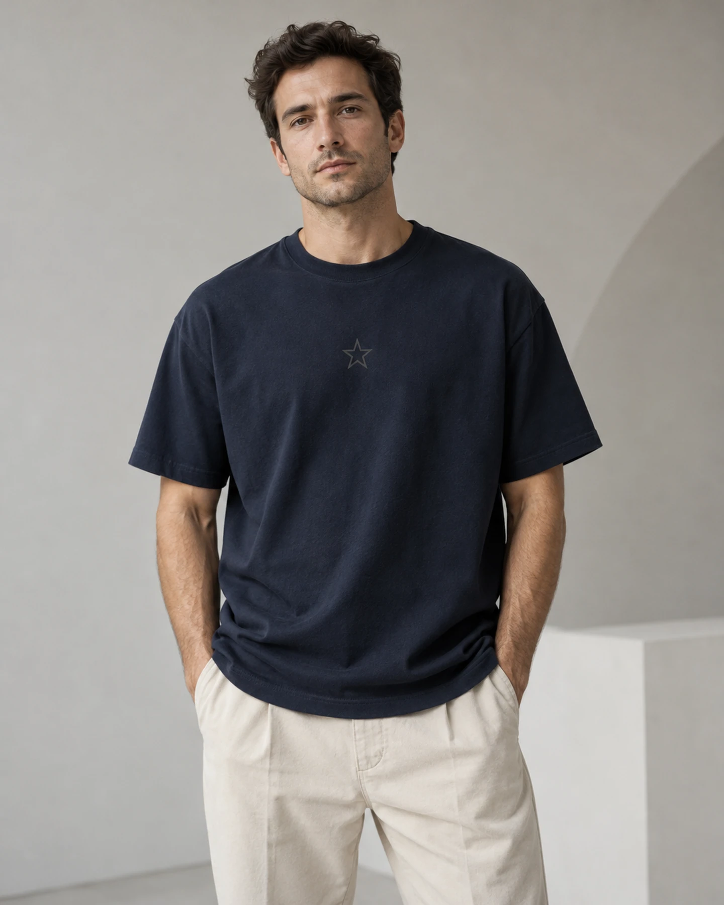 Vista editorial de la playera starteam, fotografía generada para KAIROS CONCEPT